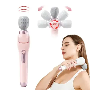 Portable USB Rechargeable Handheld Massager, 180° Adjustable Massager, 5 Speed Settings, Designed for Muscle Relaxation in Neck, Back, Legs, and Waist, Ideal Holiday Gift