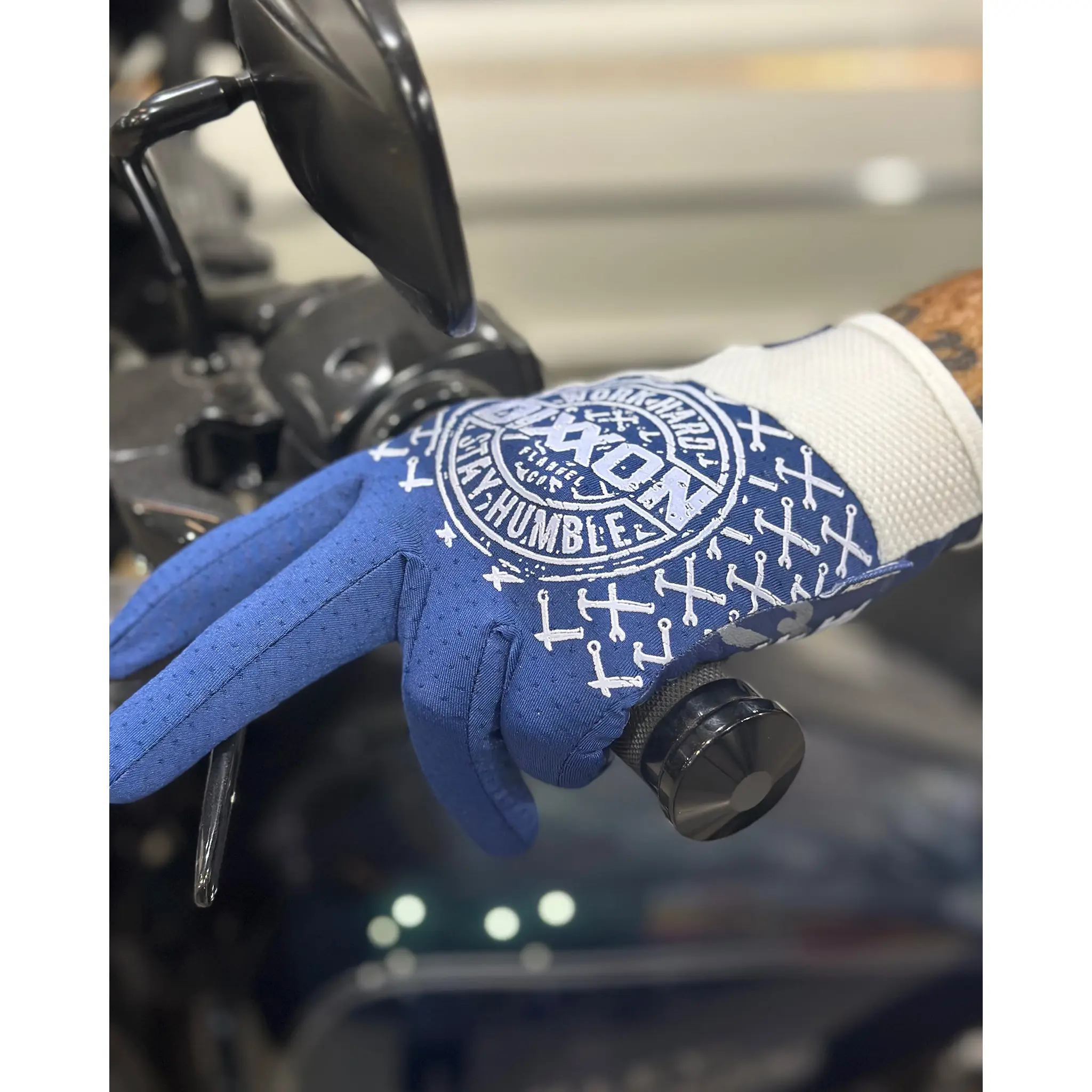 Corpo Moto Gloves - Navy & White
