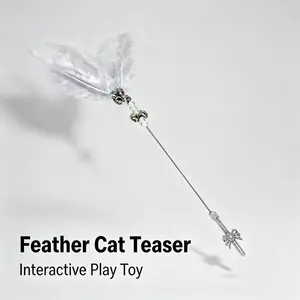 Safe Sat Toys, Cat Wand Toy, Cat Interactive Toys for Indoor Cats, Cat Feather Toys for Play Chase Exercise with Kitten