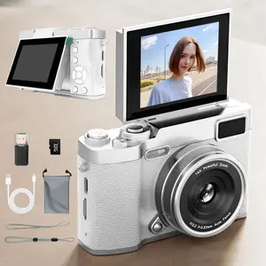 Flip Screen CCD Camera, Student Pocket Camera, Teenage Portable Camera, Entry-Level Digital Camera with Memory Card, Compact Camera, Back-To-School Season