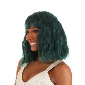 Black and Green Wavy Wig