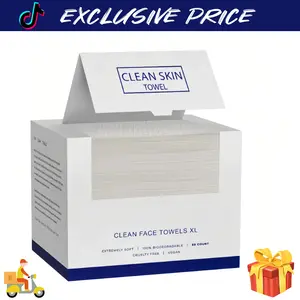 Disposable Face Towel, Single Use Towelette, 50 count/box Portable Multipurpose Wet and Dry Towel, Soft Face Towel for Home, Bathroom and Outdoor Travel, Absorbent Breathable Towel, Lightweight Soft Towel