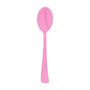 Pink Disposable Plastic Party Spoons