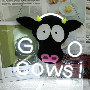 Go Cows Neon Sign Cute Cartoon LED Neon Light for Wall Decor, Sou Park  Light Up Sign for  Room Bedroom with Dimmer  for Farmhouse Bar  Room Milk Shop
