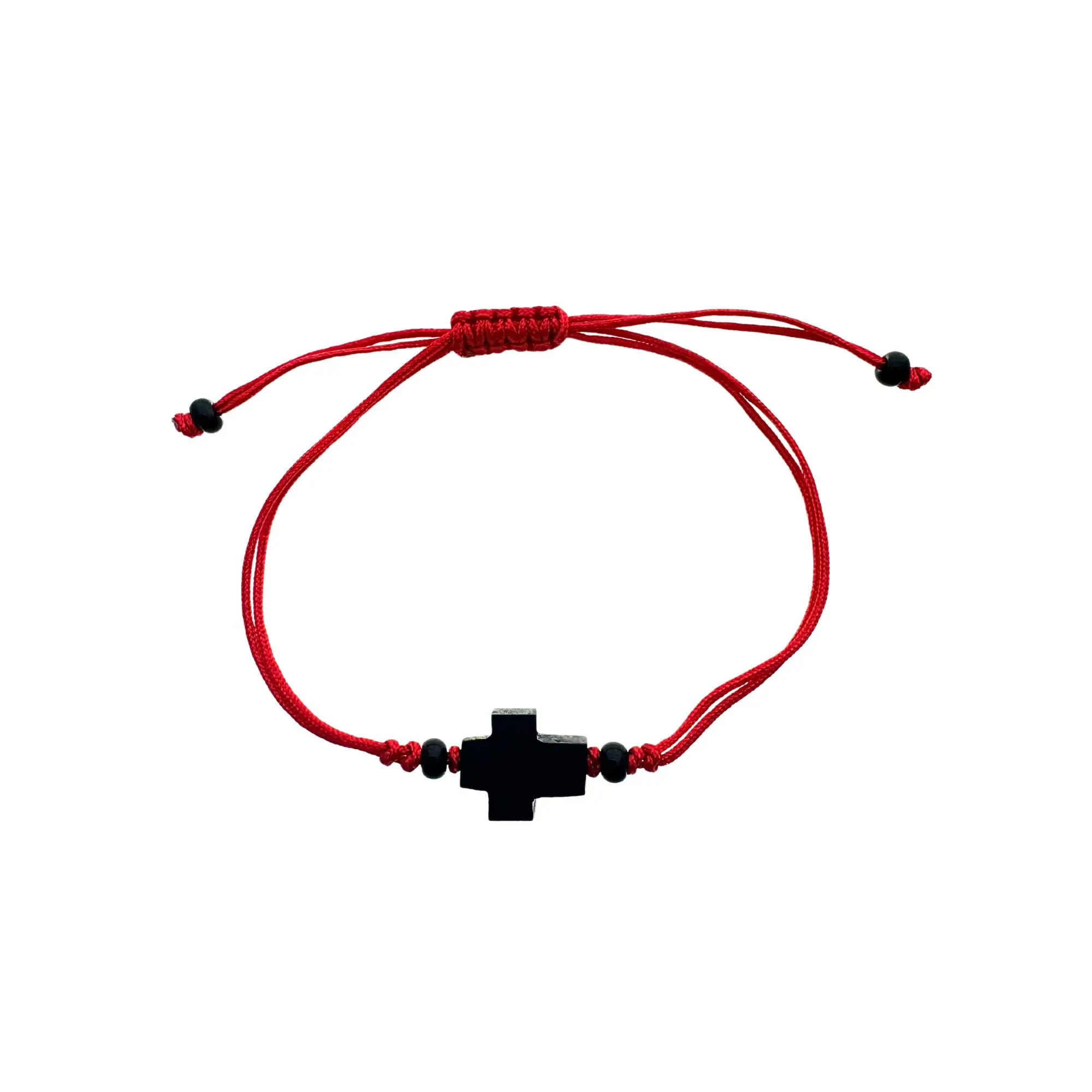 Real Azabache Cross Charm Adjustable Bracelets