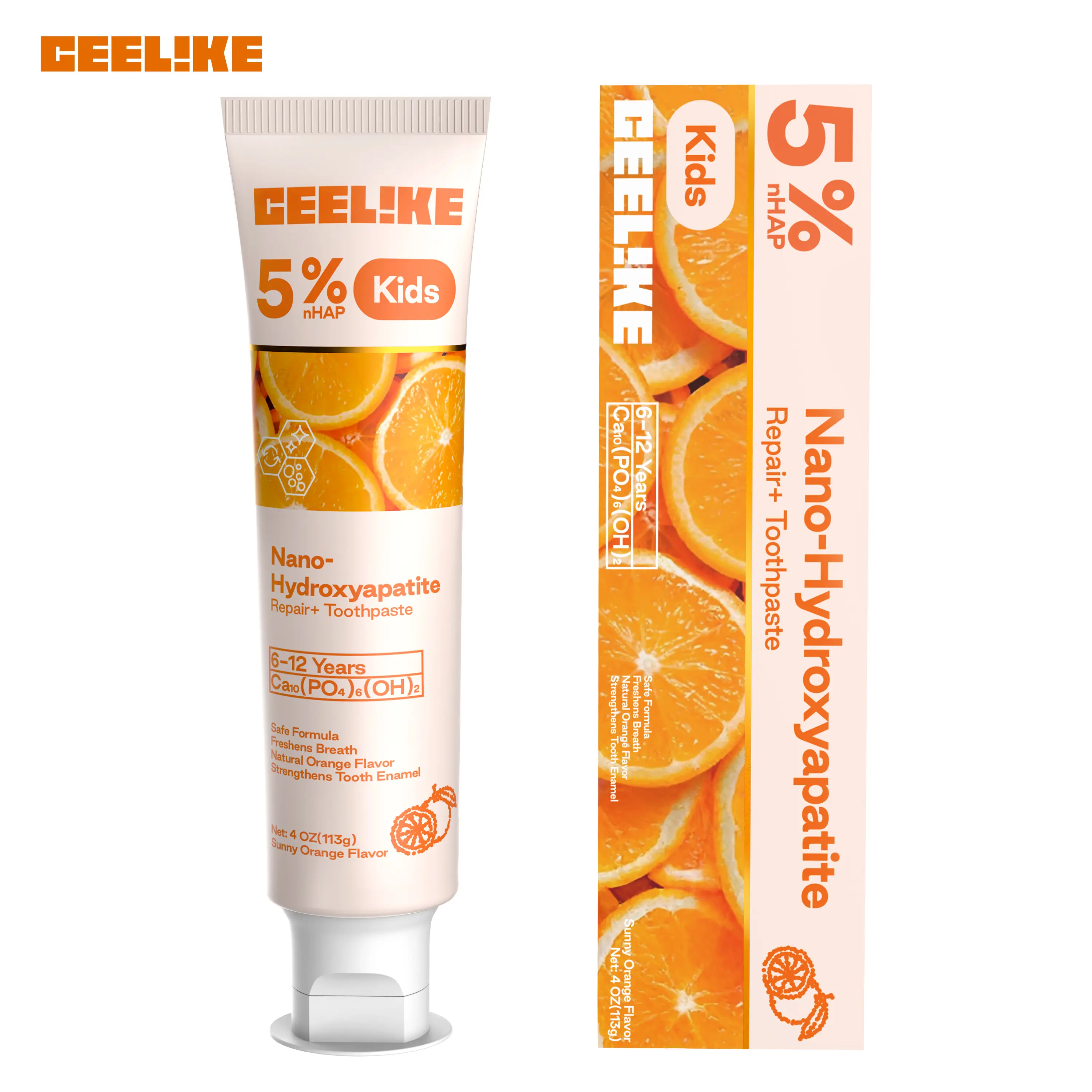CEELIKE Orange Flavor Kids Toothpaste | Gentle Formula, Protects Teeth Health, Fluoride-Free and Safe CEELIKE Orange Flavor Kids Toothpaste | Gentle Formula, Protects Teeth Health, Fluoride-Free and Safe