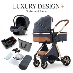 4-in-1 Foldable Portable Baby Stroller with Mosquito Net & Adjustable Sunshade. Easy to fold, carry and store, ideal for outdoor use. Anti-mosquito net keeps bugs out; adjustable sunshade offers full sun protection for baby comfort.