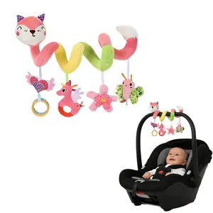 Toddler Gifts Baby Spiral Hanging Stroller and Car Seat Toy, 1 Count Newborn Plush Activity Toy, toddler sensory toys boys baby toys Rattle Maracas Playpen Musical Light Up Nursery Baby Items