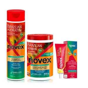 Alisado Brasileño Novex Brazilian Keratin Hair Treatment Recharge Bundle - Ultra Concentrated Formula for Daily Care - Unisex - Haircare, Conditioner