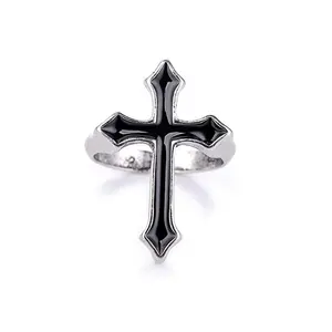 [Limited time event] Cross ring retro niche versatile simple hip-hop punk style open adjustable ring