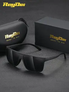 Unisex Sporty Minimalist Polarized Sunglasses, Trendy Casual Flat Top Frame Sunglasses for Everyday Use, Fashion Accessories for Outdoor Activities, Polarized Sports Glasses, Sports Eyewear
