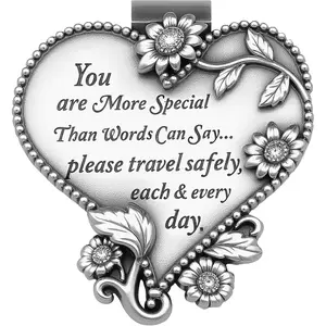 Heart-Shaped  Visor Clip, Driving Safety Prayer Religious  Gifts for  Driver Teen Boys Girls Parent Family ,   Gifts
