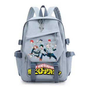 Hero Academia Casual Backpack Lightweight and Practical Travel Cartoon Daypack with Large Capacity and Adjustable Shoulder Straps for Adult Unisex -Blue