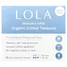 Lola Organic Cotton Tampons with Plastic Applicators, Regular & Super, 20 Tampons