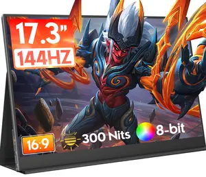 ZSCMALLS Portable Monitor 17.3 Inch 144Hz 1080P FHD Gaming Monitor USB-C HDMI Computer Display HDR IPS Laptop Screen Extender with Smart Cover/Speakers for Laptop PC Mac Phone PS3 4/5 Xbox