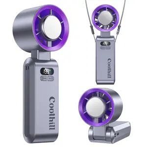 CoolHill ice fan Portable Handheld High Speed Fan 199 Adjustable Levels Foldable for Summer  Travel Vacation Essentials& Outdoor Activities with 13000 RPM Turbine Engine cool fan