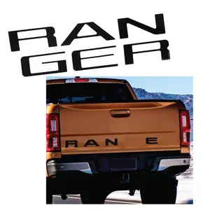 Replacement for Ford Ranger 3D Raised Tailgate Letters BLACK MATTE || 2019 - 2023 SINGLE CAB