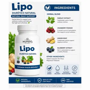 Lipo Natural Water Balance Support | Herbal Blend | Daily Wellness Capsules Vitamin Supplement Edible Dietary natural dietary magnesium complex