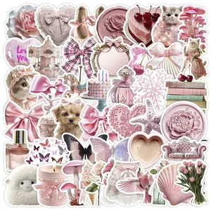 50pcs Pink INS Style Graffiti Series Stickers, Decorative Decal, Suitable for Faith Based Designs Such As Scrapbooks, Diaries, Laptops, Water Bottles, Cars, Etc., As Gifts with Positive Information