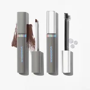 Wonderskin Perfect Brows Set – Brow Stain & Go Masque + Brow Styler Gel (Semi-Permanent, 48-Hour Wear)