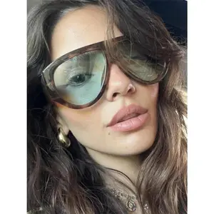 2026 New Style 3pcs Oversized Aviator Shades – One-Piece Lens Beach Outdoor Travel Everyday Outfit Gift Set, TikTokShopBlackFriday Christmas Present