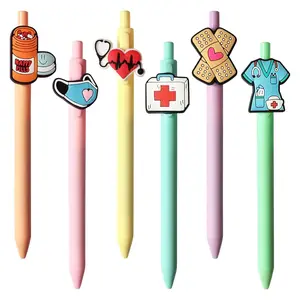 6pcs Cute Nurse Pens Funny Nurse Accessories for Work Aesthetic Gel Pen Black Ink Set for Cna Rn Medical Assistant Nursing Student Essentials Nurse Week Gifts Appreciation Gift