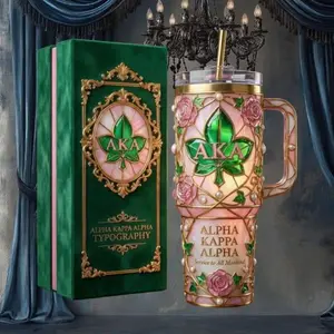 Alpha Kappa Alpha (AKA) Stained Glass Rose Sorority Tumbler