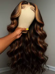 28 Inch 13x6 Ombre Lace Front Wigs Human Hair 180 Density 1B/30 Highlight Ombre 13x6 HD Transparent Lace Front Wigs Human Hair Colored Balayage Wig Body Wave Human Hair Wigs for Women Glueless HD Wigs