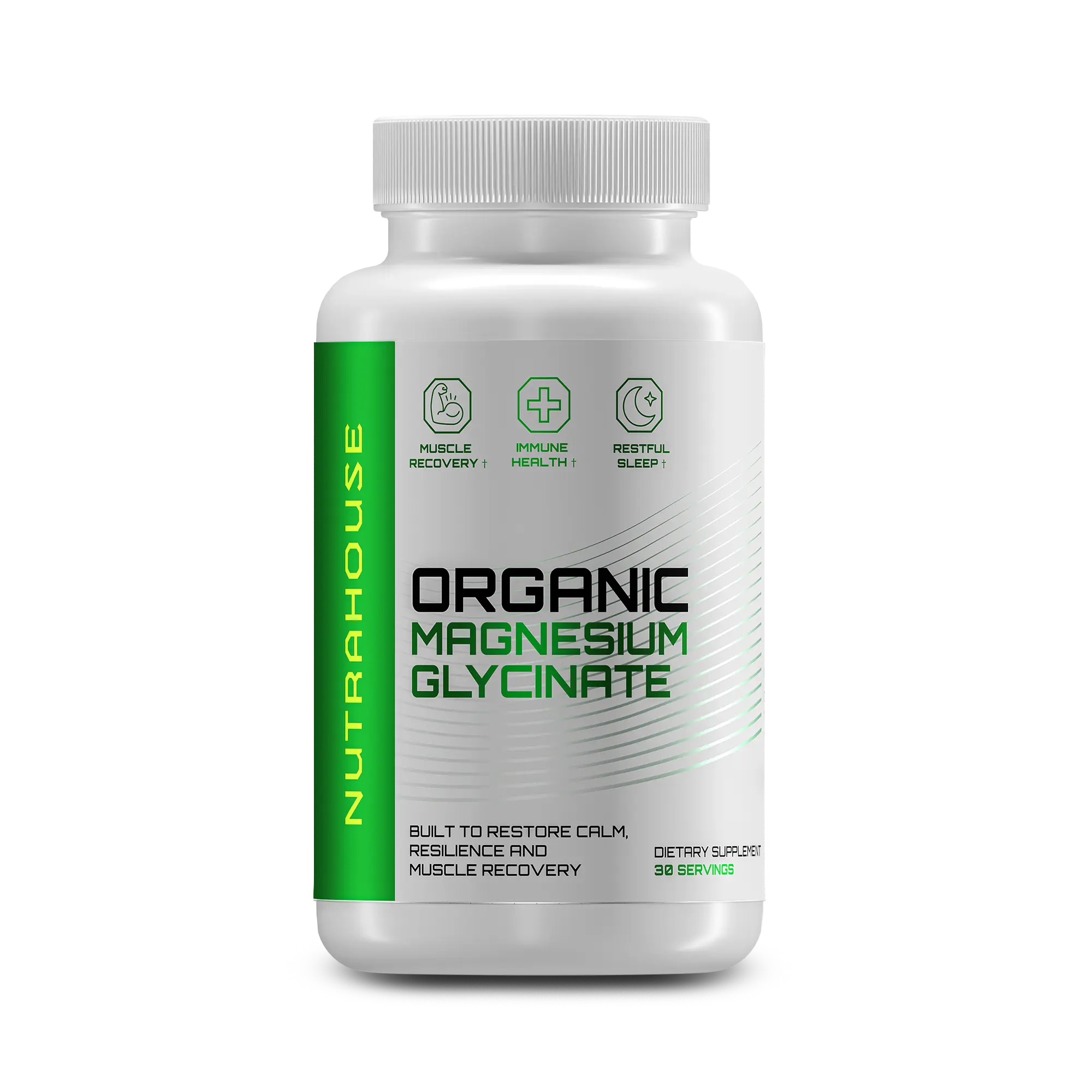 Organic Magnesium Glycinate, 30 Servings, for Better Muscle Recovery, Deep Sleep, and Stress & Mood Balance
