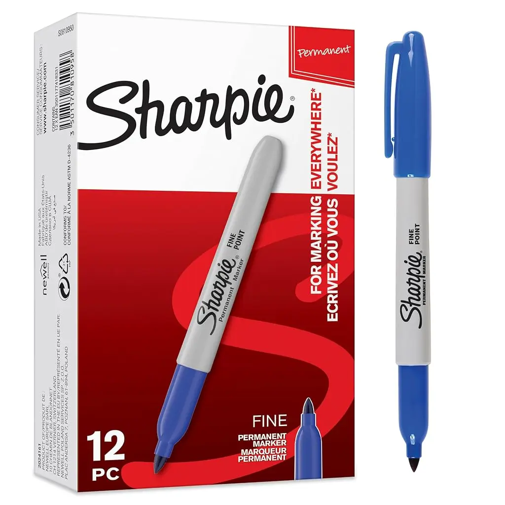Sharpie Permanent Markers, Fine Tip Box of 12