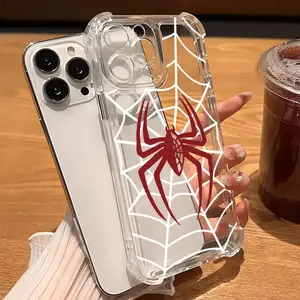 Creative Red Spider Anti-Drop Transparent Phone Case Suitable for Iphone 17, 16, 15, 14 / for Iphone 16, 14 Plus / for Iphone 17, 14 Pro Max / for Iphone 11, 11 Pro Max – a Perfect Gift for All Seasons.