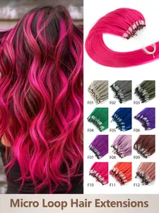 30G/Pack Micro Ring Hair Extensions Human Hair, Soft Silky Straight Remy Hair with Full Thick Ends, Invisible Micro Loop Design, Beginner Friendly & Easy to Apply, No Shedding & No Tangle, Available in Multiple Colors, Fusion Hair Extensions