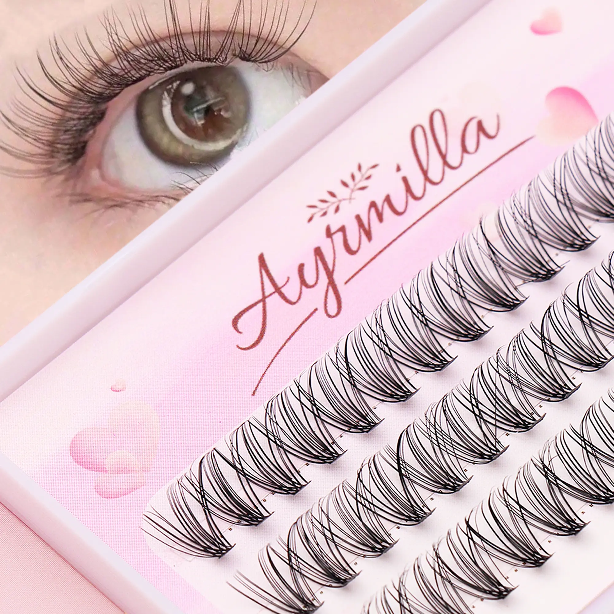 Wholesale Flawless Lightweight Fluffy 20D Cluster False Eyelashes, 5 Boxes (120 Clusters), 10-12 mm Large Matte Black Mink Lash Extensions, Eyelashes Extensions for Makeup