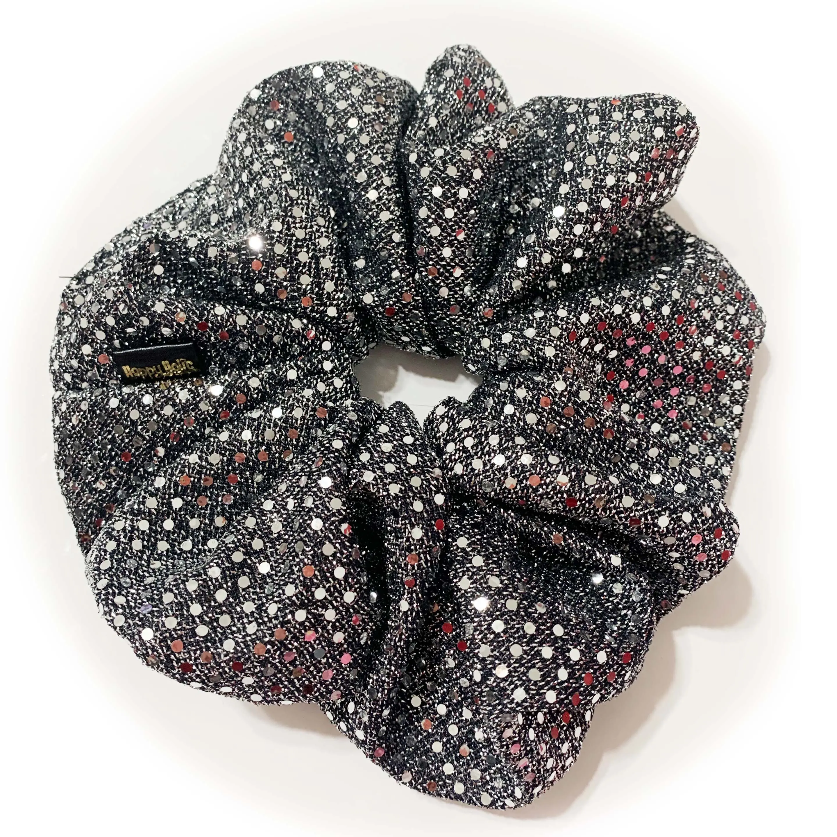Scrunchie Glitter Dark Silver color