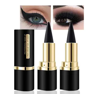 2Pcs Gel Eyeliner Pencil, Natural Black Eyeliner Cream for Older Women, Liquid Eye Liner Waterproof Smudge Proof, Smoky Eyeshadow Palette Halloween Makeup, delineador de ojos contra el agua