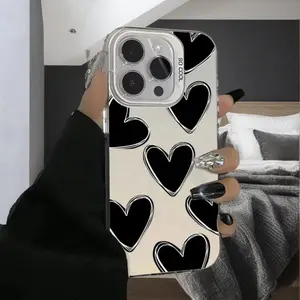 Heart Pattern Phone Case, Anti-drop Cellphone Protective Case, Smartphone Protector, Total Protective Shockproof Mobile Phone Cover for iPhone 11/12/13/14/15 Pro Max, Casing