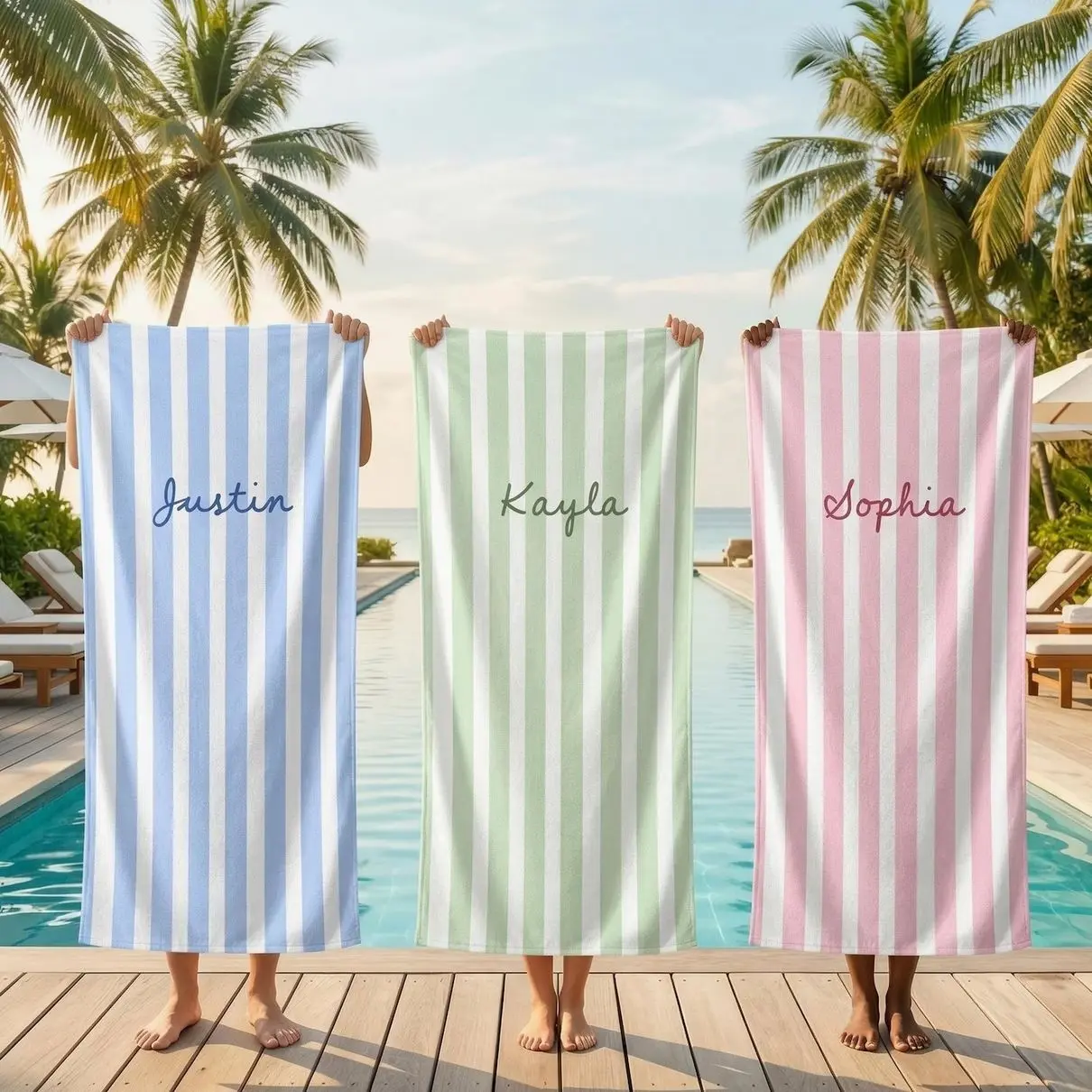 Personalized Monogrammed Beach Towel With Name, Custom Name Bachelorette Party Beach Towel, Custom Bachelorette Party Gift