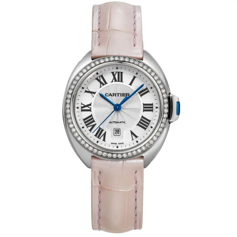 Cartier Cle de Cartier W4CL0005 Stainless Steel Diamond Bezel Pink Strap WHP041208