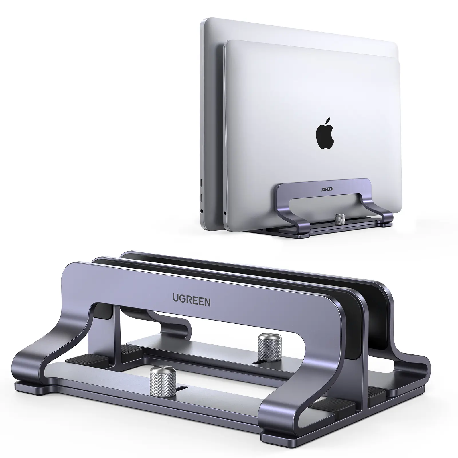 UGREEN Vertical Laptop Stand Holder Desk Single/Dual Aluminum Dock Compatible with MacBook Pro Air Laptop Stand Desktop Adjustable, Lenovo Ideapad, Surface Book, HP Notebook, Dell Chromebook Up to 17.3 Inch-DealsForYouDays