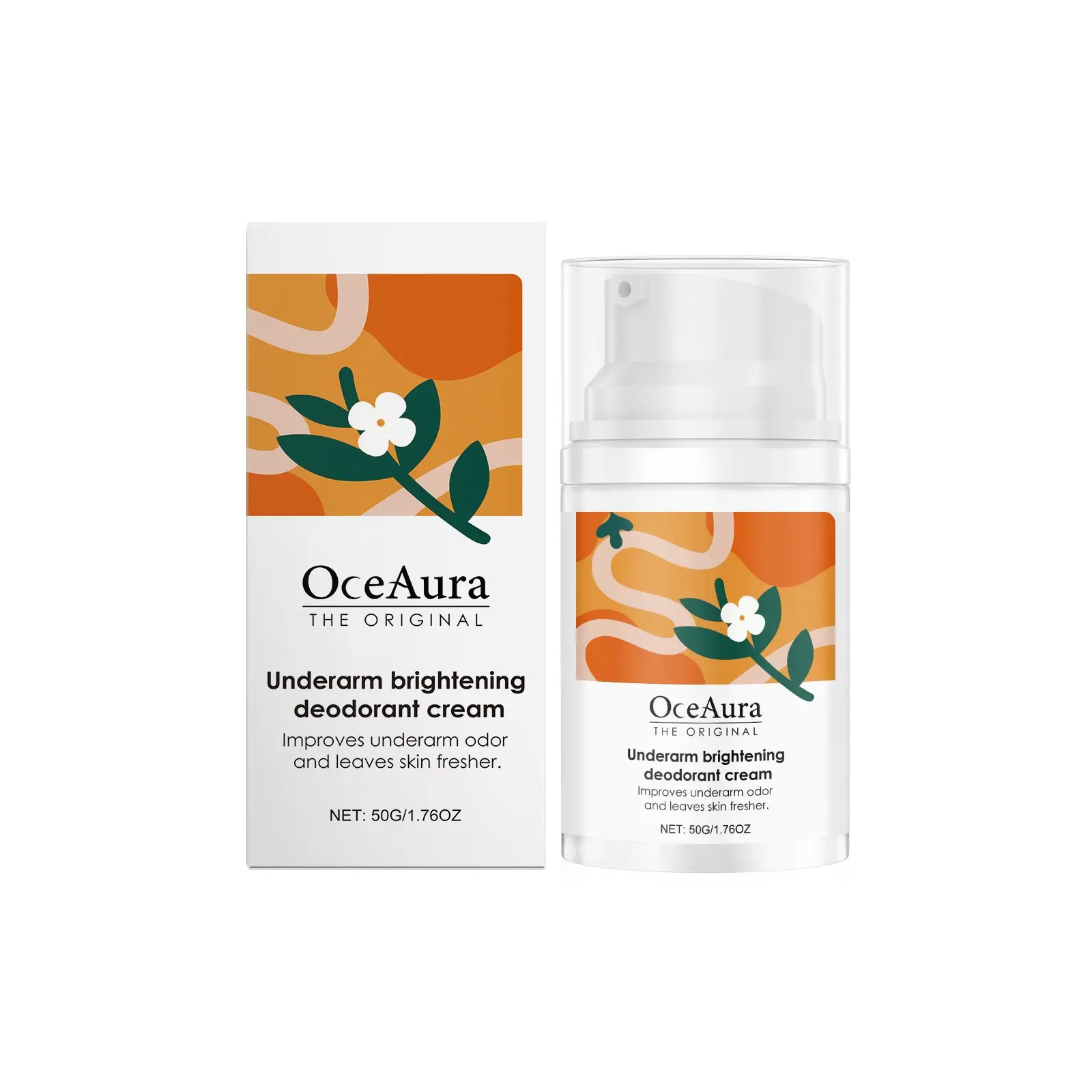 OCEAURA Underarm Brightening Natural Deodorant Cream Vitamin C Aloe Vera Soothing Moisturizing Underarm Care Cream Deodorant Personal Care Underarm Product