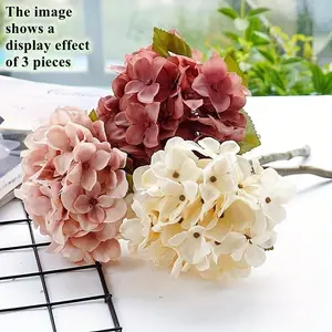 3pcs Artificial flower hydrangea, outdoor UV resistant, suitable for home, garden, wedding, indoor, DIY, birthday, popular choices for Valentine's Day, back-to-school season and other holidays, suitable for decoration in all seasons of summer and autumn