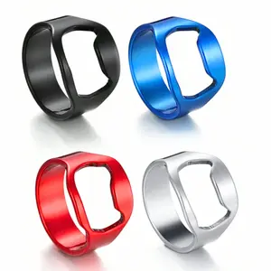 1pc Punk Style Stainless Steel Bottle Opener Ring, Ring For Men To Wear Casually And On Street Parties, Mother's Day, Holiday Jewelry Gift