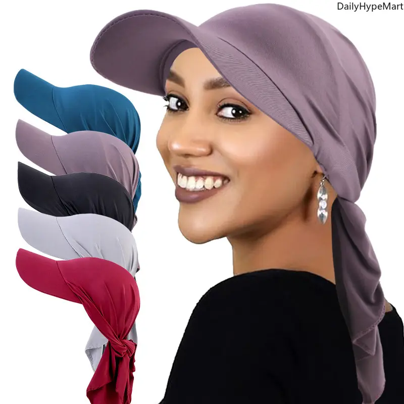 Unisex Casual Ethnic Brim Turban Hat - Adjustable Tie-Back Sun Cap for Outdoor Sun Protection (Multiple Colors)