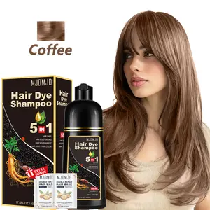 Instant Coffee Color 5-in-1 Natural Herbal Hair Color Shampoo, 100% Semi-Permanent Gray Hair Coverage Champu Para Canas Mujer with Pleasant Scent, Brown Hair Dye Shampoo, Ammonia-Free Formula for Women & Men,Natural Tinte, Long lasting, Haircare 500ml