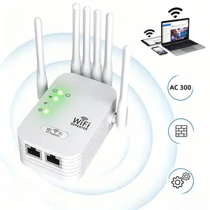 2026 WiFi Extender with 6 Antennas,300Mbps WiFi Signal Booster,10,000 sq.ft Coverage&100 Devices, Repeater & Ethernet Port, Network Components for Home and Office Use,Quick Setup,Game Essentials,Gifts, WiFi Range Extender
