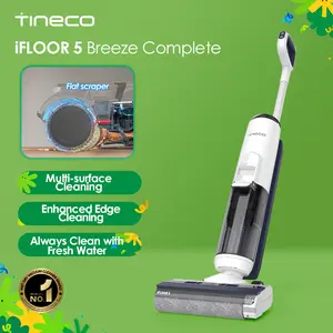 Tineco iFLOOR 5 Breeze Complete Wet Dry Vacuum Floor Washer One-Step Cleaning for Hard Floors Edge Clean Auto Self-Cleaning Lightweight Cordless Design Blue - Household Appliances
