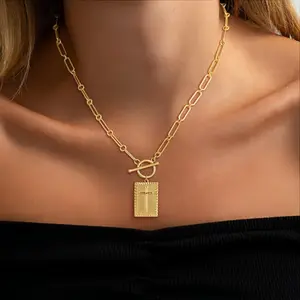 Charm Outdoorfun Cross Choker Necklace for Women, Thick Chunky Paperclip Chain Hip Hop Necklace Unisex Jewelry,Cuban Link Chain for Women Trendy Fashion jewelry gifts