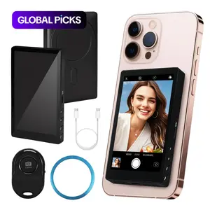 Phone Selfie Monitoring Screen, 1080P Wireless Recording, Magnetic Vlog, Use Rear Camera for Live Streaming, Compatible iOS Android, Camera Accessories
