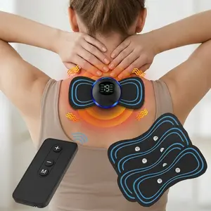 TENS EMS Muscle Stimulator Massage Patch with 5Pads & Remote, 19 Levels 8 Modes Shoulder Neck Back Waist Leg Muscle Relaxation Pad, Period Pain Relief, Tension Relief, Cheap Massager, Gifts for Men Women, Father's Day Gift