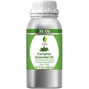 SVA 100% Natural Camphor Essential Oil - 32 Fl Oz - Healthy Therapeutic Scent Solution for Aromatherapy, Skin Care Treatments